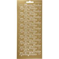 Creativ Company Stickers, hyvää joulua, vel 10x23 cm, goud, 1 vel - thumbnail