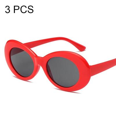3 PC's Vintage kleur Lens UV400 zonnebril voor vrouwen mannen willekeurige kleur