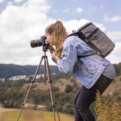 Hama Tripod 1/4 inch Werkhoogte: 42.5 - 125 cm Champagne Incl. tas, Waterpas