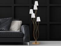 Staande lamp BONOBO 5 lampen wit/goud - thumbnail