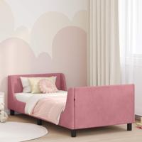 Bedframe voor kinderen met hoofdbord Roze 80 x 200 cm Fluweel - thumbnail