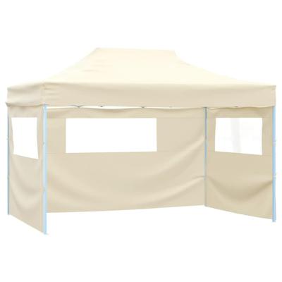 Partytent met 3 zijwanden inklapbaar 3x4 m staal crme
