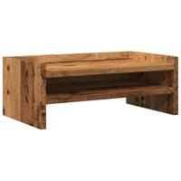 VidaXL Monitorstandaard 42x24x16 cm bewerkt hout oud houtkleurig - thumbnail