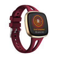 Fitbit Versa 3 & 4 / Sense 1 & 2 - Sportbandje druppel design - Small - Bordeaux - thumbnail