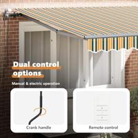 VidaXL Inklapbaar zonnescherm groen en geel 350 x 250 cm - thumbnail