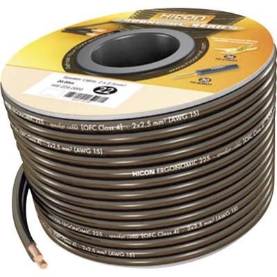 Hicon HIE-225-3000 Luidsprekerkabel Ergonomic 2 x 2.5 mm² + 2 x 2.5 mm² Zwart 30 m