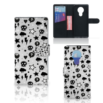 Telefoonhoesje met Naam Nokia 5.3 Silver Punk Telefoonhoesje met Naam Nokia 5.3 Silver Punk