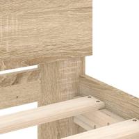 Bedframe met hoofdeinde sonoma eikenkleurig 150x200 cm - thumbnail