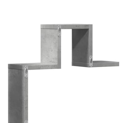 Wandschap 104,5x10x43 cm bewerkt hout betongrijs