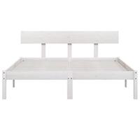 Bedframe massief hout wit 120x190 cm - thumbnail