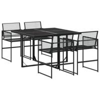 5-delige Tuinset poly rattan zwart - thumbnail