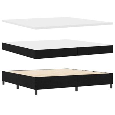 Boxspringbed met Matras en LED Licht in Zwart, 200 x 200 cm Stof