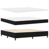 Boxspringbed met Matras en LED Licht in Zwart, 200 x 200 cm Stof - thumbnail