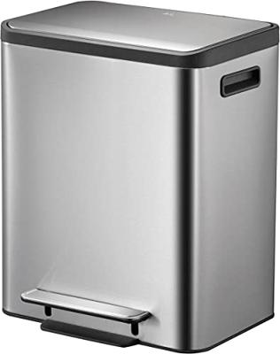 Pedaalemmer eko ecocasa recycler 15+15 liter rvs