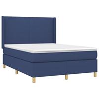 Boxspring met matras en LED stof blauw 140x200 cm - thumbnail