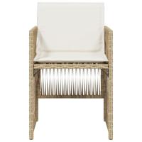 Tuinstoelen 4 st met kussens poly rattan beige - thumbnail