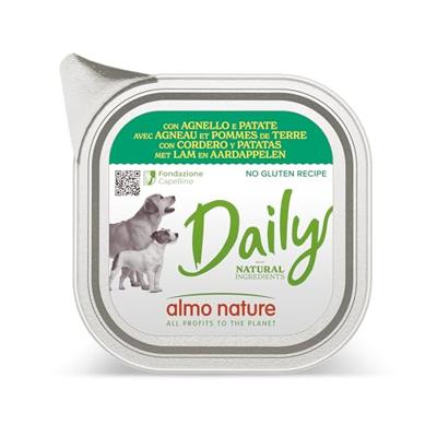 Almo Nature Daily met lam en aardappelen natvoer hond 64 x 100 g