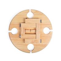 Voorgerechtplateau - LIVOO - MES150 - Rubberhout - Verdeelplateau - 4 inkepingen voor glazen - Opvouwbare poten - thumbnail