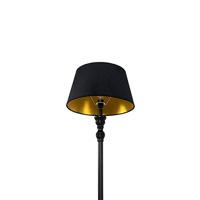 QAZQA Vloerlamp met 45 cm kap zwart met gouden binnenkant - Classico - thumbnail