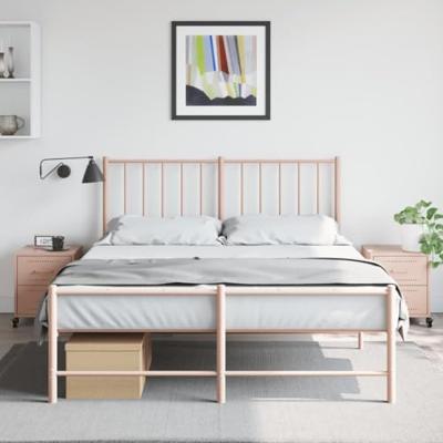 Nachtkastjes 2 st 36x39x43,5 cm staal roze