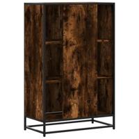 Hoge kast 68x35x106,5 cm bewerkt hout en metaal gerookt eiken - thumbnail