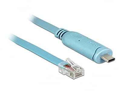 Delock 63914 Adapter USB 2.0 Type-C male > 1 x Serieel RS-232 RJ45 male 3,0 m blauw - thumbnail