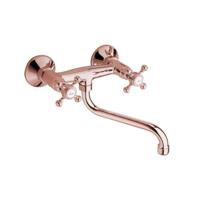 Inbouw Wastafelmengkraan Sapho Antea 2-knop Gebogen Uitloop 19 cm Rose Goud Sapho - thumbnail