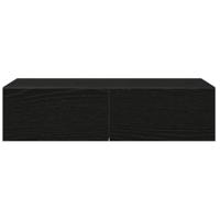 Wandschap met lades 60x26,5x15 cm bewerkt hout zwart - thumbnail
