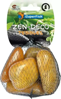 Superfish Zen Pebble Medium Geel 450g - Decoratieve Aquariumstenen voor Harmonie en Balans