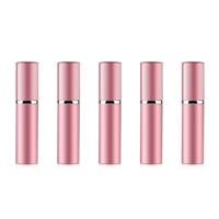 5 stuks portable mini hervulbare glas parfum fijne mist verstuivers met metallic exterieur 5ml (roze) - thumbnail
