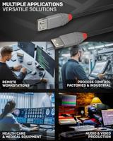 Lindy 36701 0.5m USB A USB A Mannelijk Vrouwelijk Zwart, Grijs USB-kabel - thumbnail