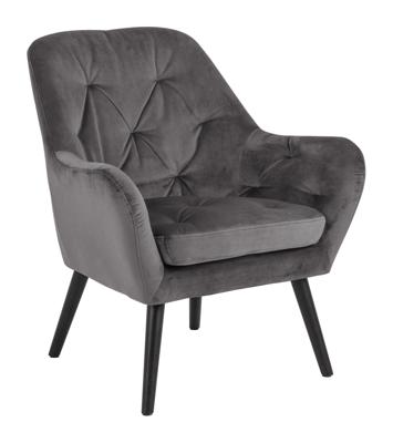 Bendt Fauteuil 'Mette' Velvet, kleur Dark Grey Bendt Fauteuil 'Mette' Velvet, kleur Dark Grey