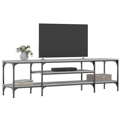 Tv-meubel 161x35x45 cm bewerkt hout en ijzer grijs sonoma eiken Tv-meubel 161x35x45 cm bewerkt hout en ijzer grijs sonoma eiken