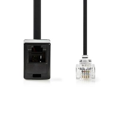 Telefoonverlengkabel | RJ11 male - RJ11 female | 10,0 m | Zwart