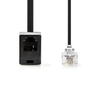 Telefoonverlengkabel | RJ11 male - RJ11 female | 10,0 m | Zwart - thumbnail