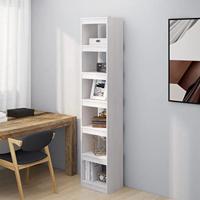 Boekenkast/kamerscherm 40x30x199 cm massief grenenhout wit - thumbnail