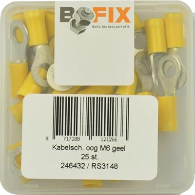 Bofix kabelschoen amp oog m6 geel (25st)