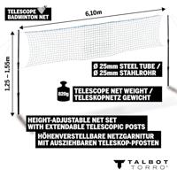 TALBOT TORRO Telescopisch badmintonnet - thumbnail