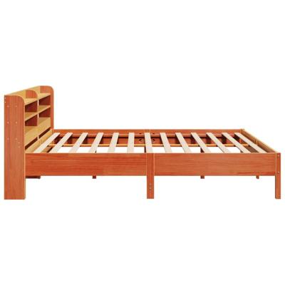 Bedframe zonder matras massief grenenhout wasbruin 200x200 cm