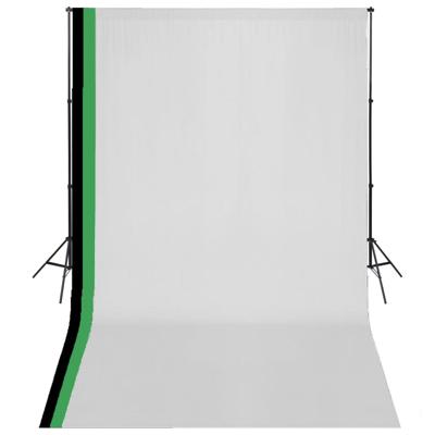 Fotostudioset met 3 katoenen achtergronden en frame 3x5 m