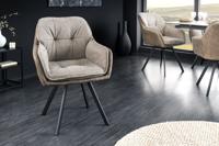 Draaibare designstoel MR. LOUNGER vintage taupe microvezel armleuningen - 41662 - thumbnail