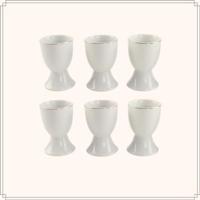 OTIX Eierdopjes Set van 6 Wit met Gouden rand CROCUS - thumbnail