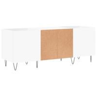 Platenkast 121x38x48 cm bewerkt hout wit - thumbnail