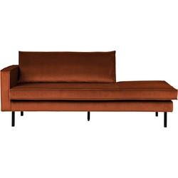 WOOOD Daybed 'Rodeo' Links, Velvet, kleur Roest