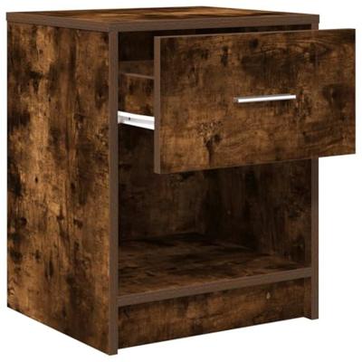 Nachtkastjes 2 st met lade 40x34x50 cm gerookt eikenkleurig