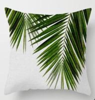 Tropische planten kussen zaak polyester decoratieve kussenslopen groene bladeren gooien kussen cover Square 45CM x45CM (4) - thumbnail