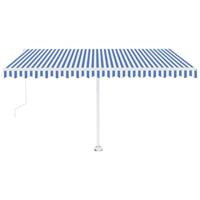 Luifel vrijstaand automatisch 400x350 cm blauw en wit - thumbnail