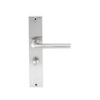 Hardbrass Deurkruk Samos op rechthoekig langschild WC63/8mm - RVS - thumbnail