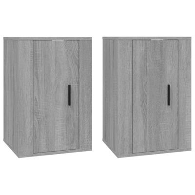 Tv-wandmeubels 2 st 40x34,5x60 cm grijs sonoma eikenkleurig