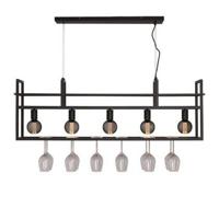 Freelight Hanglamp Barista 5 lichts met rek L 120 cm zwart - thumbnail